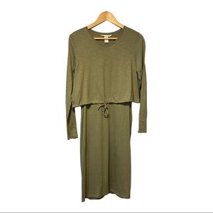 H&M MAMA olive green nursing dress NWOT Size M